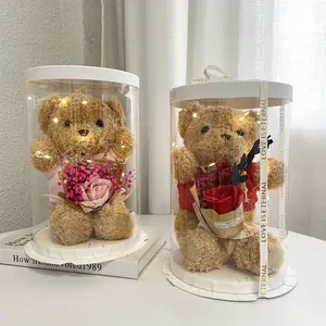 Плюшевый медведь с мылом, букет цветов, плюшевый мишка, роза, кукла, день рождения, детская игрушка, Подарочная коробка, подарки на День Святого Валентина, 2024 для детей