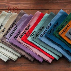 Nouveauté 100% pur <span class=keywords><strong>lin</strong></span> carré dîner tissu moderne élégant à la main mer <span class=keywords><strong>lin</strong></span> serviette de table doux lavé <span class=keywords><strong>vert</strong></span> Olive - Product Image 6