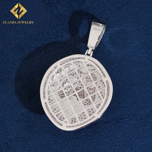 Pendentif tête de lion entièrement pavé de moissanite, style hip-hop, en argent 925 plaqué or - Product Image 5