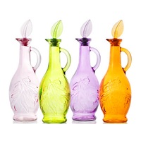 Grosir botol minyak kaca dengan pegangan 250ml 8oz dapur memasak bumbu cuka minyak dapat dimakan botol pegangan dengan gabus