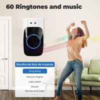Timbre Inalámbrico Autoalimentado Sin Batería, Timbre de Puerta Impermeable con Sonido para Niños y Ancianos