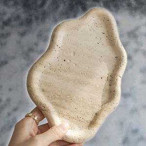 Bandeja Moderna de Travertino con Forma de Nube, Piedra Natural Multifuncional para Decoración del Hogar, Almacenamiento de Joyas, Cocina, Bodas y Ramadán - Product Image 3