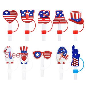 Venta al por mayor: Tapones de silicona para pajitas de la serie US con diseño de dibujos animados, de 10 mm, reutilizables, de goma suave, accesorios para bar. - Product Image 5