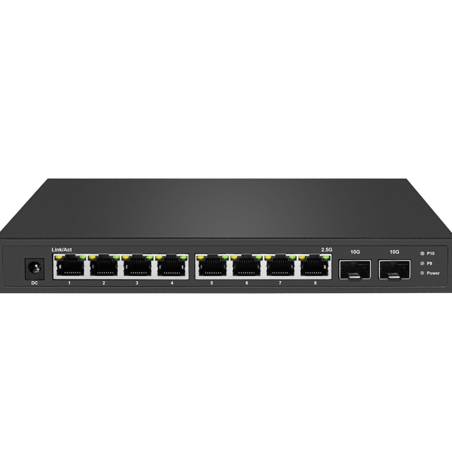 2.5GbE Network Switch 2 X10G SFP+ Slot 8 X2.5GE RJ45 Port Unmanaged Switch Uplink Ethernet Switch,Plug&Play S25G1210F