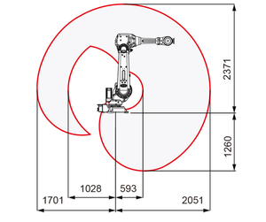 สำหรับหุ่นยนต์อุตสาหกรรมแบบข้อต่อ IRB4600-60/2.05 มอเตอร์เกียร์บ็อกซ์ 6 แกน PLC IP67 รับน้ำหนักได้ 60 กก. ระยะการทำงาน - Product Image 2
