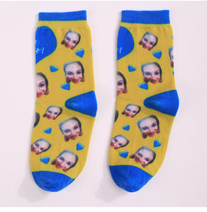 Chaussettes personnalisées avec <span class=keywords><strong>impression</strong></span> <span class=keywords><strong>photo</strong></span> amusante et design personnalisé <span class=keywords><strong>sur</strong></span> le bas - Chaussettes antidérapantes populaires au printemps - Product Image 2
