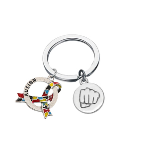 Multiple Statement Letter <strong>Charms</strong> Making Fibromyalgia and <strong>Autism</strong> Disease Inspired Design Unisex Keychain for Ribbon <strong>Awareness</strong> - Product Image 2