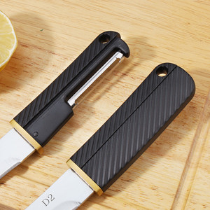 Cuchillo para Frutas Forjado D2 con Funda, Cuchillo Curvo Pirata, Cuchillo para Frutas Doméstico, Pelador, Cuchillo Pequeño Afilado Portátil para Exteriores - Product Image 3