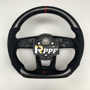 Volant en cuir et fibre de carbone véritable de haute qualité RPPF pour <span class=keywords><strong>Audi</strong></span> <span class=keywords><strong>Q2</strong></span> 2017-2019, vente en gros à prix réduit - Product Image 1