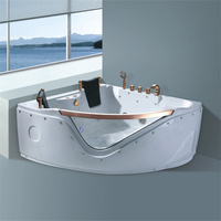 Baignoire d'angle à bulles européenne 1200 mm, petite baignoire de massage à encastrer avec jets, spa et bain à remous