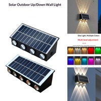 Lampe murale extérieure solaire SMD2835 à faible consommation d'énergie pour portes, cours, villas, jardins, indice de protection IP65, contrôle de la lumière