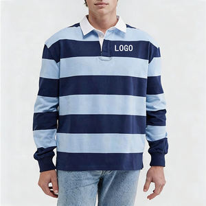 <span class=keywords><strong>Camisetas</strong></span> Personalizadas de Alta Calidad 100% Algodón para Hombre, Casuales, a Rayas, Transpirables, de Manga Larga, 260g, Anti-Pilling - Product Image 1