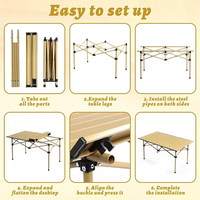 Tables de pique-nique pliables portables pour l'extérieur avec sac de transport, table de barbecue pliable, table de camping pour les aventures en plein air