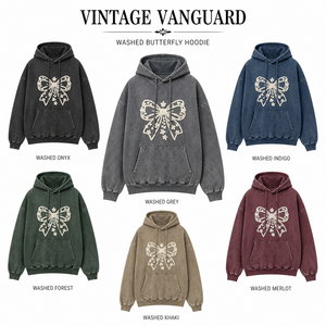 <span class=keywords><strong>Felpa</strong></span> con Cappuccio da Donna 100% Cotone, Vestibilità Ampia, Personalizzabile, Anti-Piega, Lavaggio Acido, Casual, Tinta Unita con Farfalla - Product Image 5