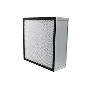 Aluminum galvanized steel deep pleated Frame H13 H14 99.97% 0.3um Separator Hepa Air Filter With Clapboard