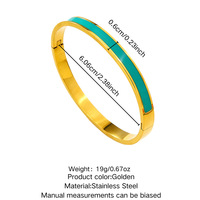 Nouveau bracelet géométrique en acier inoxydable au design simple et original, avec revêtement en émail laqué 18K, ne se décolore pas.