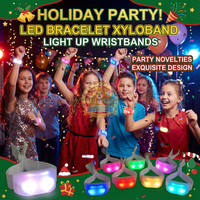 Bracelets LED à télécommande DMX 6 couleurs pour fêtes, en ABS et tissé, pour Pâques, concerts et promotions