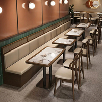 Vente en gros d'usine : Ensemble complet de mobilier de restaurant, tables à manger en bois, chaises et banquettes pour les entreprises de restauration
