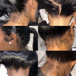 Parrucca Frontale 360 Trasparente in Pizzo HD con <span class=keywords><strong>Capelli</strong></span> Umani Vergini Brasiliani Grezzi Ondulati, Parrucca Completa in Pizzo HD per Donne Nere - Product Image 5