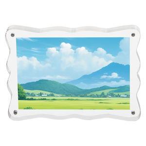 Bingkai Foto Akrilik Magnetik Transparan Modern yang Dapat Disesuaikan, Tepi Bergelombang, Portabel, Berdiri Sendiri, Sudah Terakit - Product Image 6