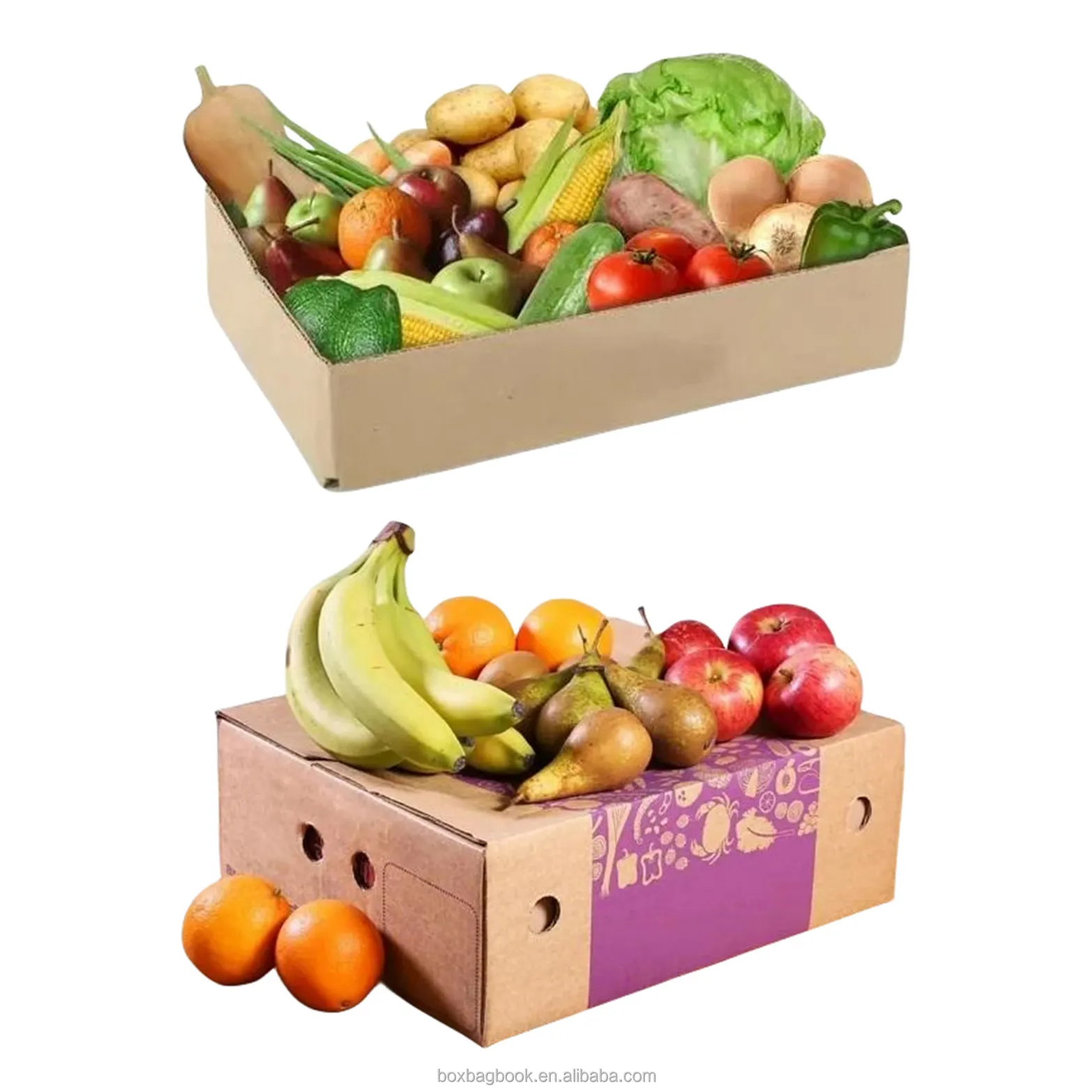 SUNSHINE corrugate paperboard fruit carton boxes apple banana mango packaging box durable rigid fruit delivery paper carton box
