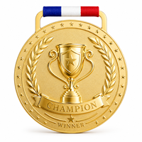 Goldene Runde Fußballmedaille mit 3D-Relief, Fußballschuh- und Tordesign aus Zinklegierung, Sportauszeichnung, Kunstskulptur, Modisch mit Band