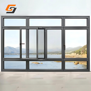 GS High Quality Double Track Aluminum Sliding <b>Window</b> with Insect <b>Screen</b> for Balcony and Living Room - Product Image 6
