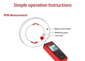 Tachymètre numérique UNI-T, laser sans contact, mini-mètre UT373, rétroéclairage, IP65, température de fonctionnement -20°C à 50°C - Product Image 4