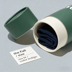 Custom Logo Recyclable Biodegradable Kraft Round Cylinder Paper Tube With Vanishing Finish For Underwear <strong>Socks</strong> T-Shirt <strong>Packaging</strong> - Product Image 3