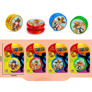 Lijia <span class=keywords><strong>Yoyo</strong></span> de sécurité lumineux en plastique, thème Western Cowboy, multi-styles, pour figures <span class=keywords><strong>3A</strong></span>, design en forme de tambour, système de récupération en gel de silice - Product Image 1