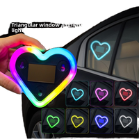 Luz de Neón para Ventana de Coche HE, Forma de Triángulo y Corazón, Material ABS, Control Remoto Inalámbrico, Decoración para Ambiente Exterior