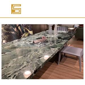 แผ่นหินแกรนิตอิตาลีเวอร์เดออัลปี แผ่นหินอ่อนสีเขียวเข้ม แผ่นหินอ่อนลายดอกไม้สีเขียว กระเบื้องหินแกรนิต - Product Image 1