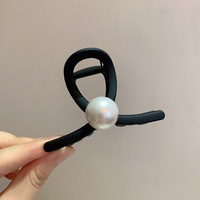 Pince à cheveux en acétate d'arylique de haute qualité, grande perle, luxe, couleur unie, flexible et mince