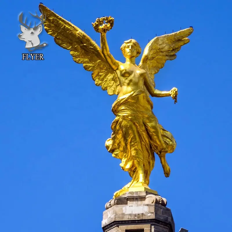 العتيقة البرونزية تمثال ملاك كبير النحاس تمثال ملاك من الاستقلال للزينة في الهواء الطلق