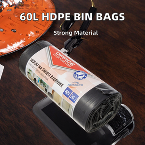 Sacs poubelles en LDPE/PE noirs sur mesure, résistants, étanches, pour la maison et la cuisine, vente en gros - Product Image 3