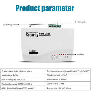 <strong>Wireless</strong> GSM <strong>Alarm</strong> <strong>System</strong> Plastic Quad Band 850/900/1800/1900MHz Intercom PIR Detector Door Sensor Siren Remote Control 10m - Product Image 6