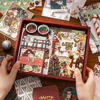 Coffret Cadeau Journal de Noël Mr.Paper, Carnet de Haute Qualité, Kit Autocollants et Bloc-Notes pour Scrapbooking, Journal Intime et Projets Créatifs DIY