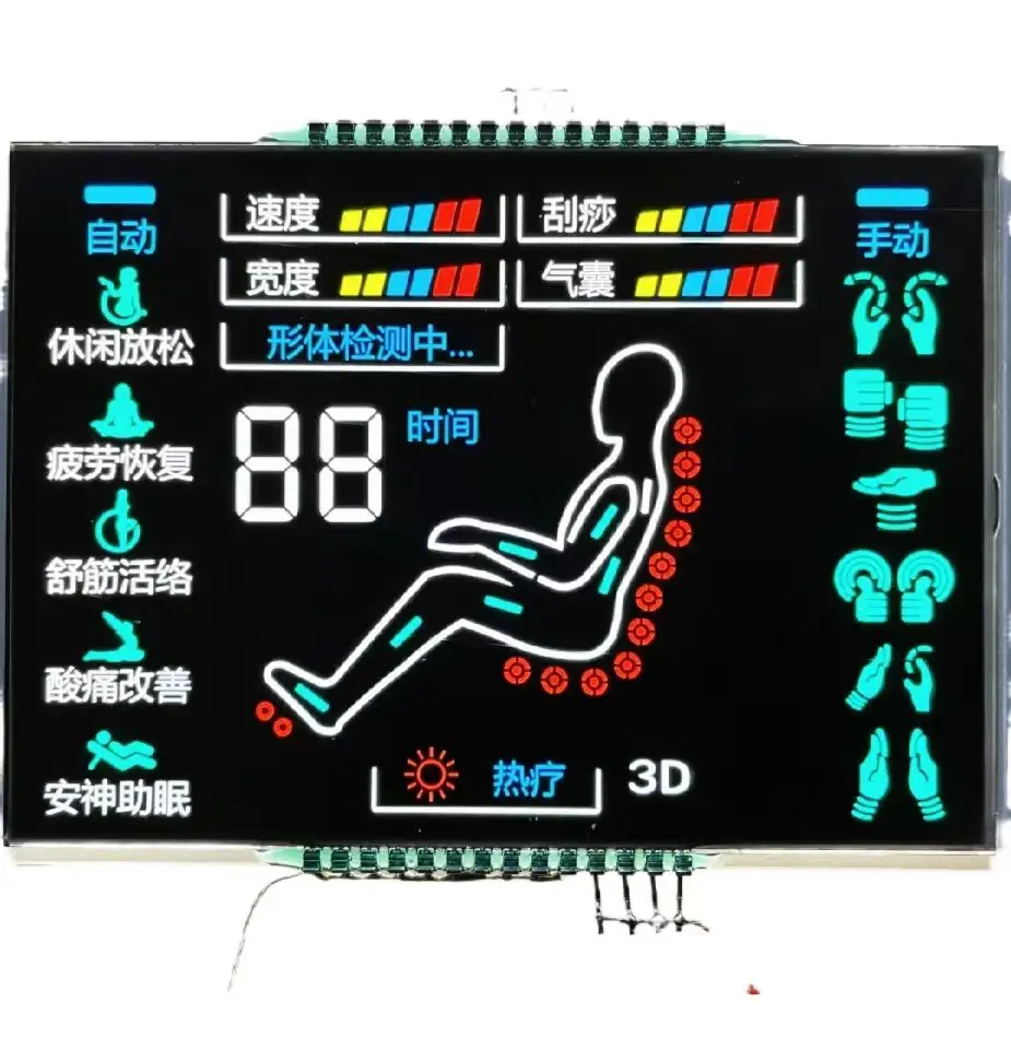 Tıbbi ürünler için özel monokrom VA TH HTN Medical flcd LCD modülleri bölümlenmiş ekran