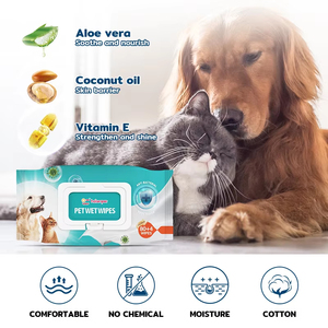 ผ้าเช็ดทำความสะอาดสัตว์เลี้ยงสูตรปราศจากแอลกอฮอล์  ลดการแพ้  ให้ความชุ่มชื้น  พร้อมโลโก้แบรนด์ของคุณเอง - Product Image 2