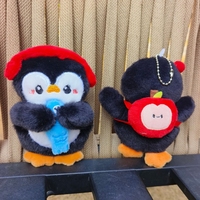 Porte-clés en peluche pingouin couineur, mini poupée pingouin mignonne, pendentif de sac, breloque de sac à dos pour couple, cadeau pour filles et garçons