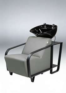 Fauteuil de lavage de luxe avec cuvette en céramique pour salon de coiffure et équipement de beauté - Product Image 2