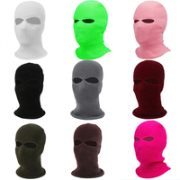 Sombrero de cara de esquí de 2 agujeros personalizado, máscaras de esquí de punto de invierno, sombrero de pasamontañas, sombrero cálido de cara completa a prueba de viento, sombrero de cubierta facial para hombres y mujeres al aire libre