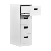 Archivador de Acero de Fábrica con 4 Cajones, Mueble de Oficina Metálico para Almacenamiento de Archivos, Estructura Desmontable