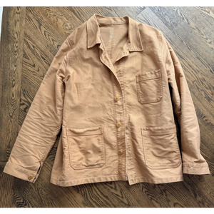 Custom Men's Blue Cotton <strong>Moleskin</strong> Chore Coat Durable Utility Work Outerwear French Workwear Jacket - Product Image 1