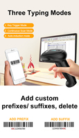 Lecteur de codes-barres 2D sans fil compact avancé, interface USB, numérisation haute vitesse pour les systèmes de point de vente au détail - Stock disponible