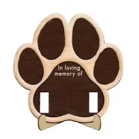 Cadre photo commémoratif pour animaux de compagnie en bois artisanal Pafu, fait main, en forme de patte, pour colliers de chat et de chien, cadeau souvenir pour les amoureux des animaux.
