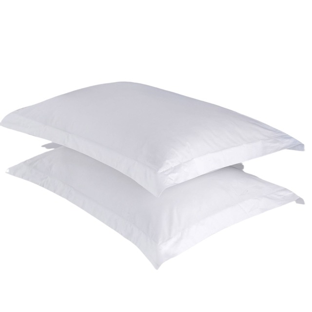 80-count and 60-count Pure Cotton White Rectangle Single Pillowcase for Home and Hotel Bedding