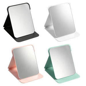 Custom Logo Printed Folding PU Leather Texture <b>Vanity</b> <b>Mirror</b> HD Minimalist Design Durable Portable for Christmas Gift - Product Image 1