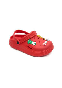Sandali Zoccoli per Bambini Taglia 23 con Motivo Animato a Punti e Linee, Scarpe Estive Casual Slip-On con Punta Tonda, Tomaia in Plastica e Suola in EVA - Product Image 1