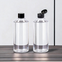 Bouteille en plastique transparente avec bouchon à rabat personnalisé, logo personnalisé, pour huiles essentielles, potions, médicaments liquides, soins de la peau, sérum, conteneur de 500 ml, emballage